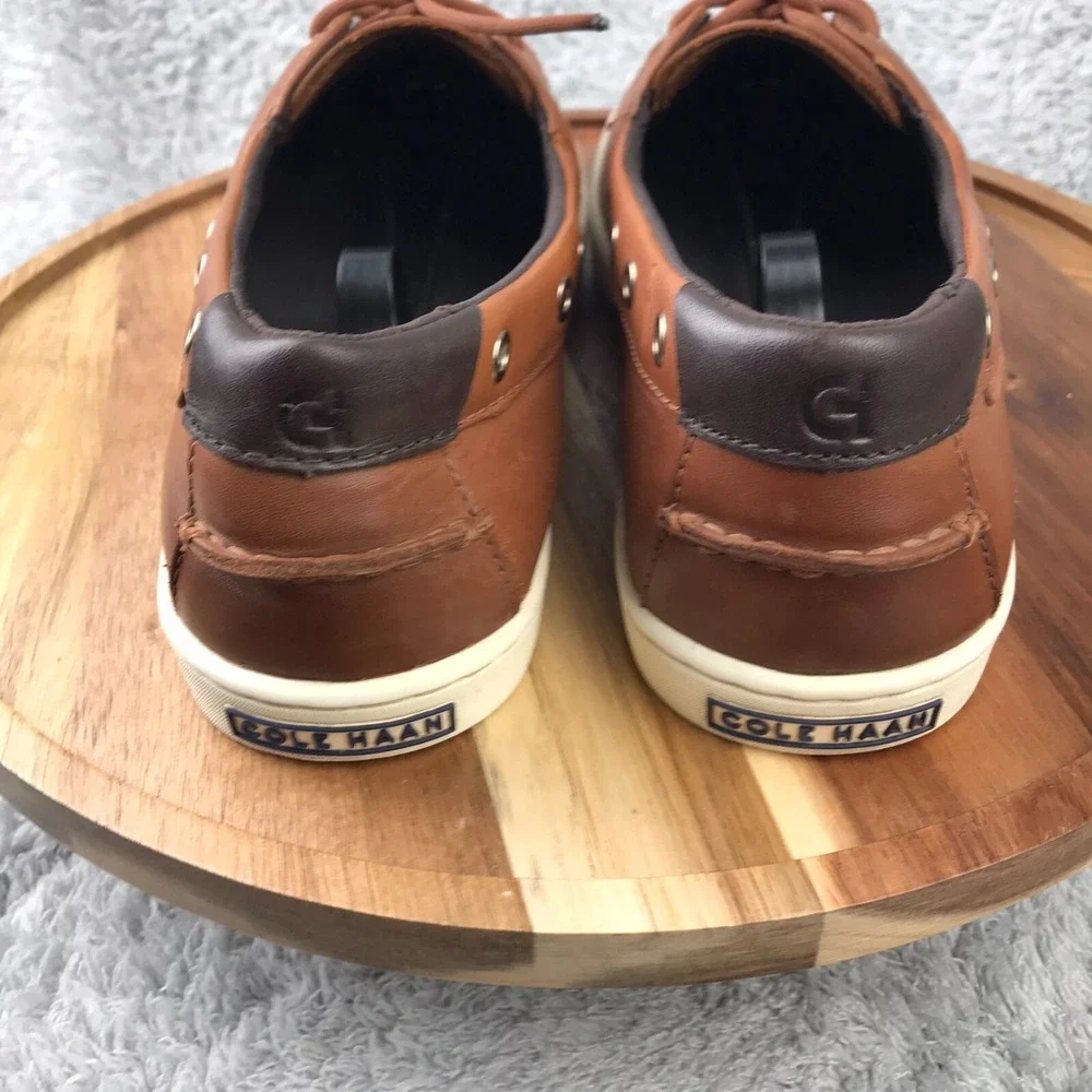 Cole Haan Nantucket Boat Shoes Mens 8M Brown Leather Comfort Slip On Loafers Moc